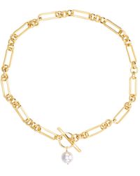 Arctic Fox & Co. - Molten Chunky Chain Pearl Necklace - Lyst
