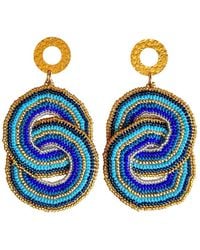 Iliana Arrazola - Crisscrossed Circle, Dangle Earrings, And, Glass Beads, Beaded Jewelry - Lyst
