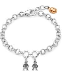 Unaloe - Adjustable Sterling Bracelet With Two Child Charms - Lyst