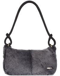 Owen Barry - Sheepskin Shoulder Zipper Bag Graphito - Lyst