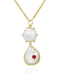 Vintouch Italy - Rebel Rebel Ruby Statement Necklace - Lyst
