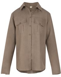Gunda Hafner Ltd - Neutrals Khaki Linen Safari Shirt - Lyst