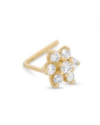 Zahav Jewelry - 14K Solid 24G Cz Flower Nose Stud - Lyst