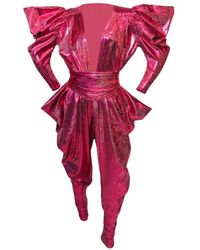Julia Clancey - Gloria Hot Pink Snakeskin Jumpsuit Set - Lyst