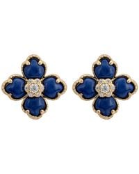 LÁTELITA London - Flower Clover Lapis Lazuli Stud Earrings - Lyst