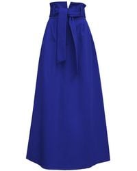 Julia Allert - High Waist A-Line Long Skirt With Belt - Lyst