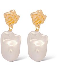 VALERIE CHIC - Abstract Baroque Pearl Earrings - Lyst