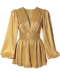 AGGI by HALEWSKI - Grace Golden Glow Mini Party Jumpsuit - Lyst