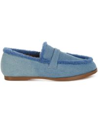 Rag & Co - Nivena Fur Detail Denim Loafers - Lyst