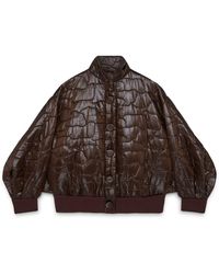 Amanda Thompson Couture - Ms K Bomber Jacket Quilting Chocolate - Lyst