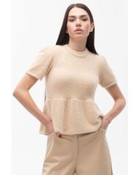 Maison Bogomil - Peplum Knit Blouse - Lyst