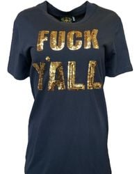 Any Old Iron - Golden Fuck Y'All Sequin T-Shirt - Lyst