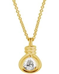 Artisan - 14K Pear-Shaped Diamond Twisted Bail Pendant Necklace - Lyst