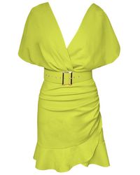 ALINA CERNĂTESCU - Mariposa Lime Mini Ruffle Cocktail Dress - Lyst