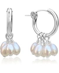 Kiri & Belle - Harlow Pearl Cluster Hoop Sterling Earrings - Lyst