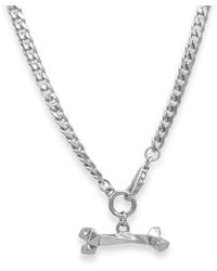 Frenvyrn - Mars Sterling Cuban Chain Necklace With Dog Bone - Lyst