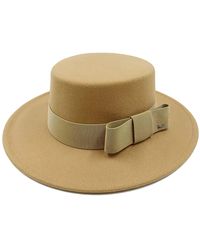 Chanel Joan Elkayam - Wool Wide Brim Camel Boater Hat - Lyst