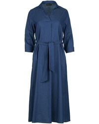 Conquista - Sky Midi Dress With Belt - Lyst