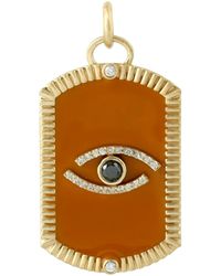 Artisan - 18K Enamel & Diamond Evil Eye Pendant - Lyst