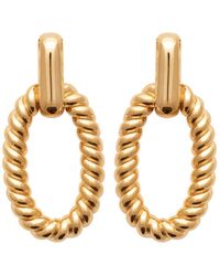 Harfi - Vermeil Textured Elegant Paperclip Earrings - Lyst