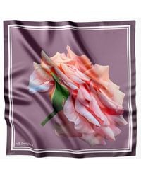 Lamberty Munich - Oversized Rose Italian Mulberry Silk Scarf - Lyst