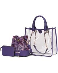 Mkf Collection - J'omor - Diva Pvc Tote Bag With Tweed Bucket Bag - Lyst