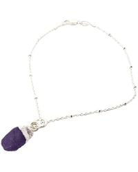 Harfi - Raw Amethyst February Birthstone Charm Bracelet - Lyst