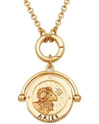 Fable England - Aries Zodiac Spinner Necklace - Lyst