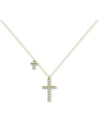 Argento Vivo - The Cz Double Cross Pendant - Lyst