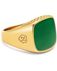 Nialaya - Gentlemen's Signet Ring With Agate - Lyst