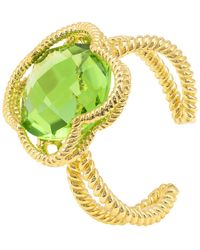 LÁTELITA London - Open Clover Gemstone Cocktail Ring Gold Peridot - Lyst