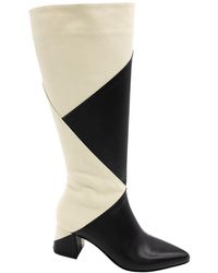 Stivali New York - Bari Boots In Black And Ivory Leather - Lyst