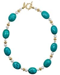 Farra - Oval & Freshwater Pearls Statement Necklace - Lyst