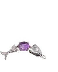 NASI SILVER - Swimming Neshama Fish Pendant- Amethyst & Freshwater Pearl - Lyst