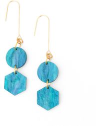 By Chavelli - Belle Geometric Dangly Earrings - Lyst