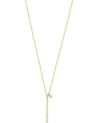 Esterah - Vertical Bar Necklace With Cz Charm - Lyst