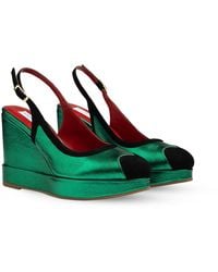 Rosamund Muir London - Lavinia Metallic & Suede Wedges - Lyst