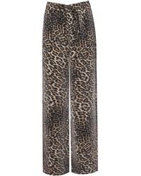 No'design - High-Waisted Leopard Satin Pants - Lyst