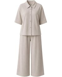 Oh!Zuza - Neutrals Meryl Linen Viscose Pyjama Set Wide Trousers - Lyst