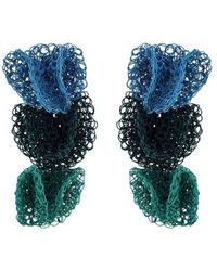 Lavish by Tricia Milaneze - Ocean Blue Mix Reef Trio Handmade Crochet Earrings - Lyst