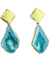 Magpie Rose - Aqua Triangle Rocks Earrings - Lyst