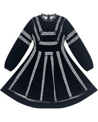 Roch Perel - Velvet Lace Patchork Flare Dress - Lyst