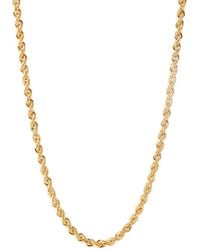 Spero London - Fine 14Ct Solid Italian Hallow Rope Chain Necklace - Lyst