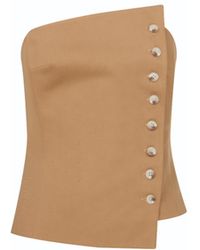 NAZLI CEREN - Neutrals Odyle Cotton Bustier - Lyst