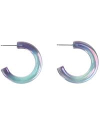 Saachi - Ombre Shimmer Hoop Clear Earrings - Lyst