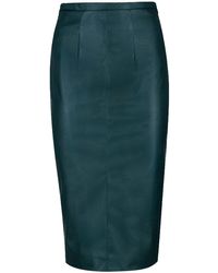Conquista - Dark Faux Leather High Waist Pencil Skirt - Lyst