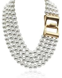 Michael Nash Jewelry - Neutrals Irena Four Strand Pearl Resin Bead Nesting Necklace - Lyst