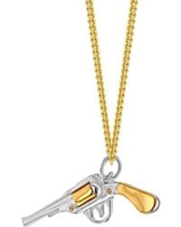 True Rocks - 2tone Mini Retro Pistol 18kt Gold-plate Sterling Silver On Gold Chain - Lyst