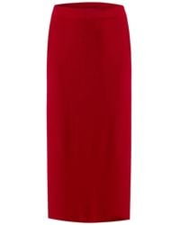 Helen Mcalinden - Rhea Ribbed Ruby Cashmere Skirt - Lyst