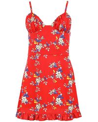 blonde gone rogue - Flower Power Mini Dress, Upcycled Viscose, In Flower Print - Lyst